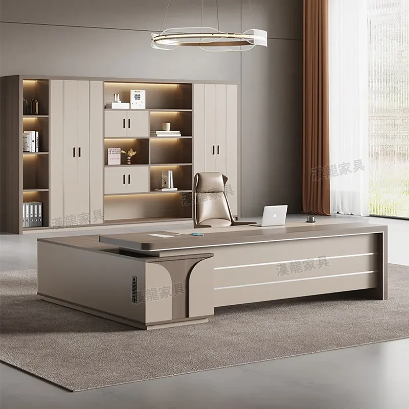 for Boss Desk Light Luxury Modern Simple Large Executive Office Desk and Chair Combination for General Manager Supervisor