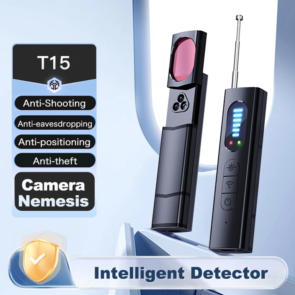 1MHz-6.5GHz T15 Wireless Camera Detector Signal Infrared Scanner Device Finder 25H Working Time Wave Intelligent Detection