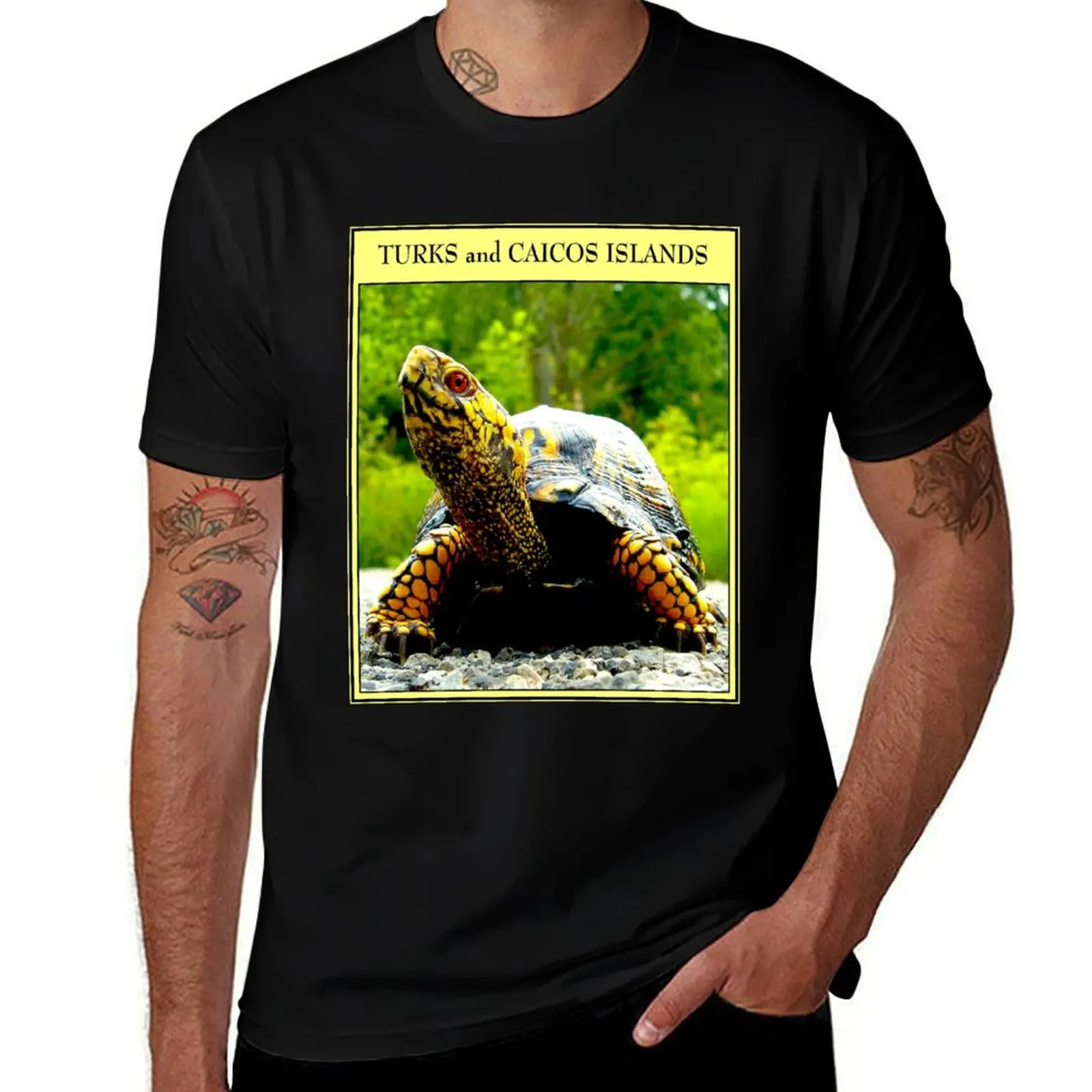 

TURKS and CAICOS : Travel and Tourism Advertising Print T-Shirt man t shirt luxury t shirts cotton 100% T-Shirt