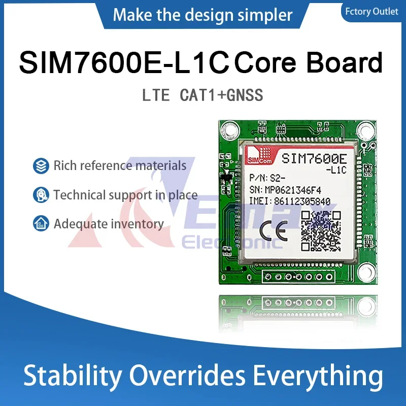 

SIMcom SIM7600E-L1C Основная плата CAT1 Плата разработки SIM7600E-L1C LTE CAT1 + GNSS