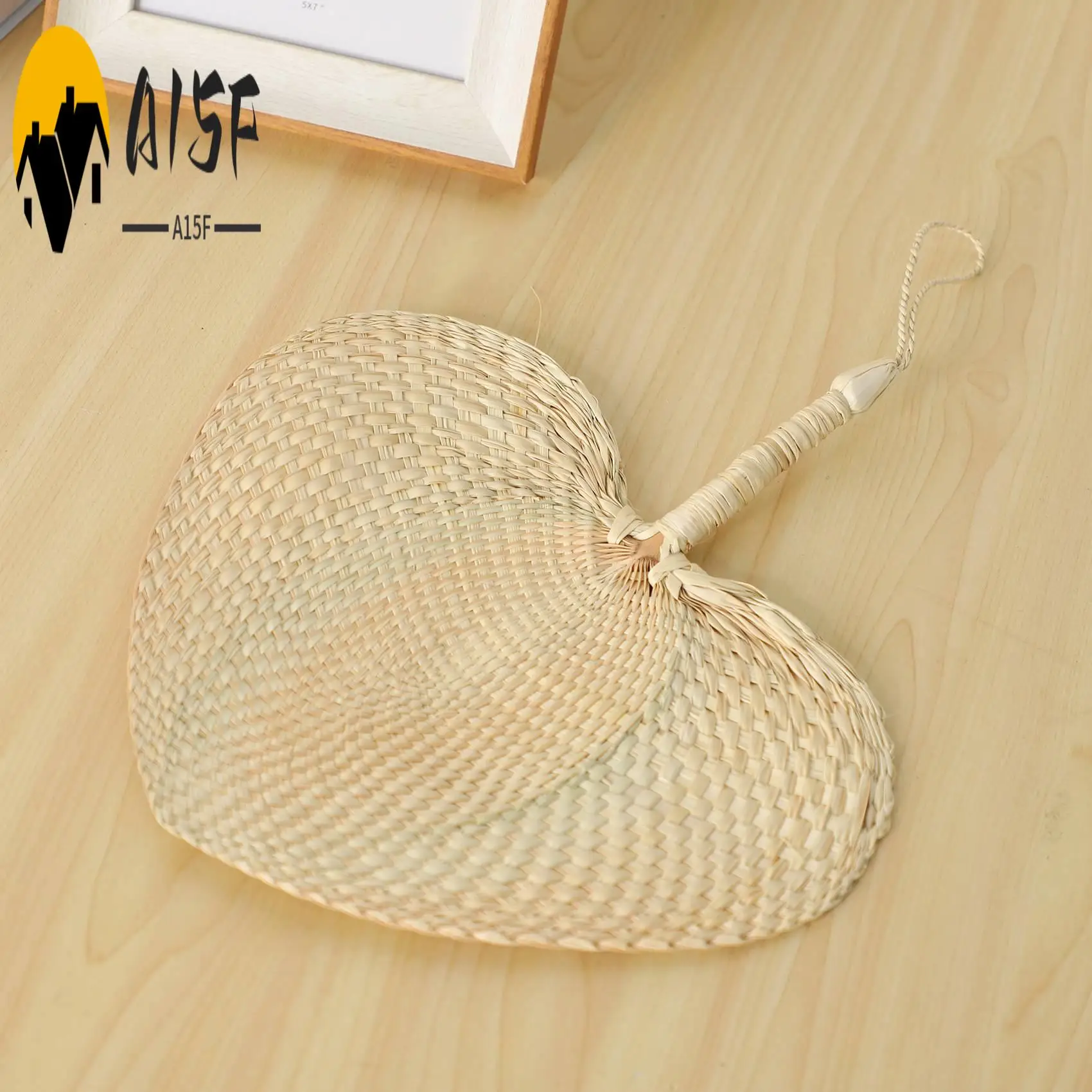 

A15F-Cool Детский вентилятор от комаров Летние ручные соломенные ручные вентиляторы Пальмовый лист