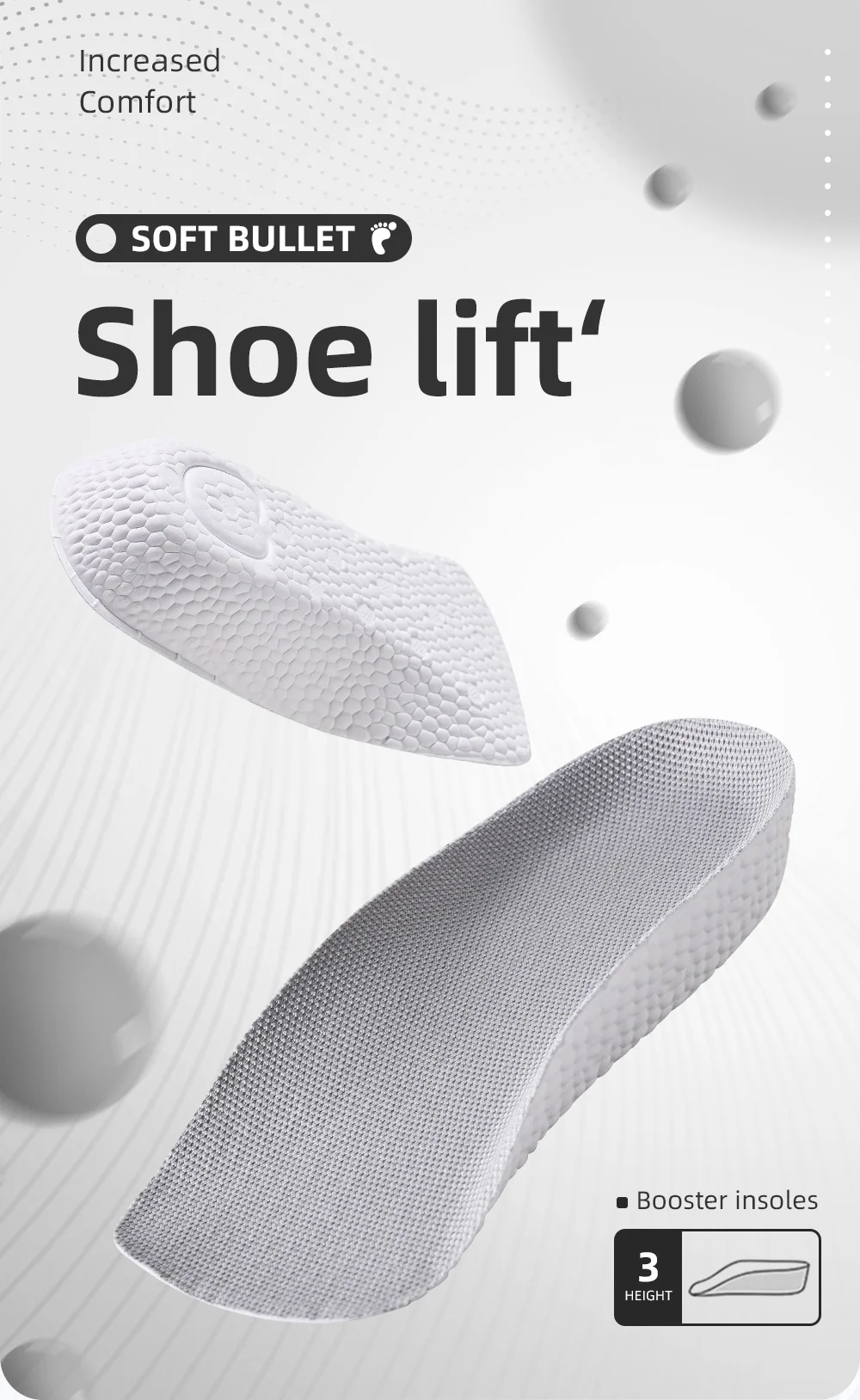 Fußgewölbeunterstützung, Höhenerhöhung, Einlegesohlen, halbe Polster, orthopädisch, atmungsaktiv, Memory-Schaum, 7-Punkte, hebt Schuhpolster, Unterstützung für Plattfüße – Detail 1