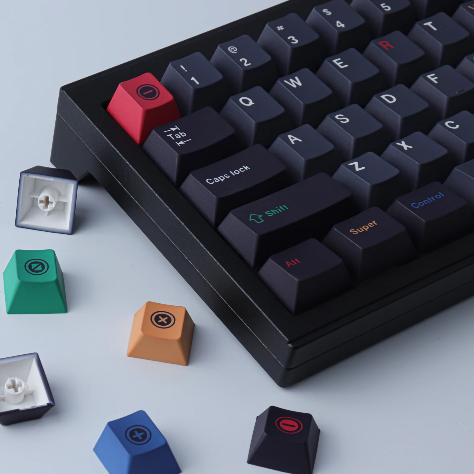 RETRO DARK LIGHTS Keycaps Cherry Profile PBT Dye Sublimation Mechanical Keyboard Keycap For MX Switch ISO Enter 61/64/75/84/87