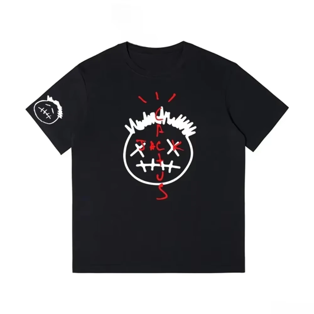 

Fashion Hip Hop Men's Women's Tshirt Tour Short Sleeve Cactus Jack Basic Couple Loose Plus Size Casual T-Shirt K21