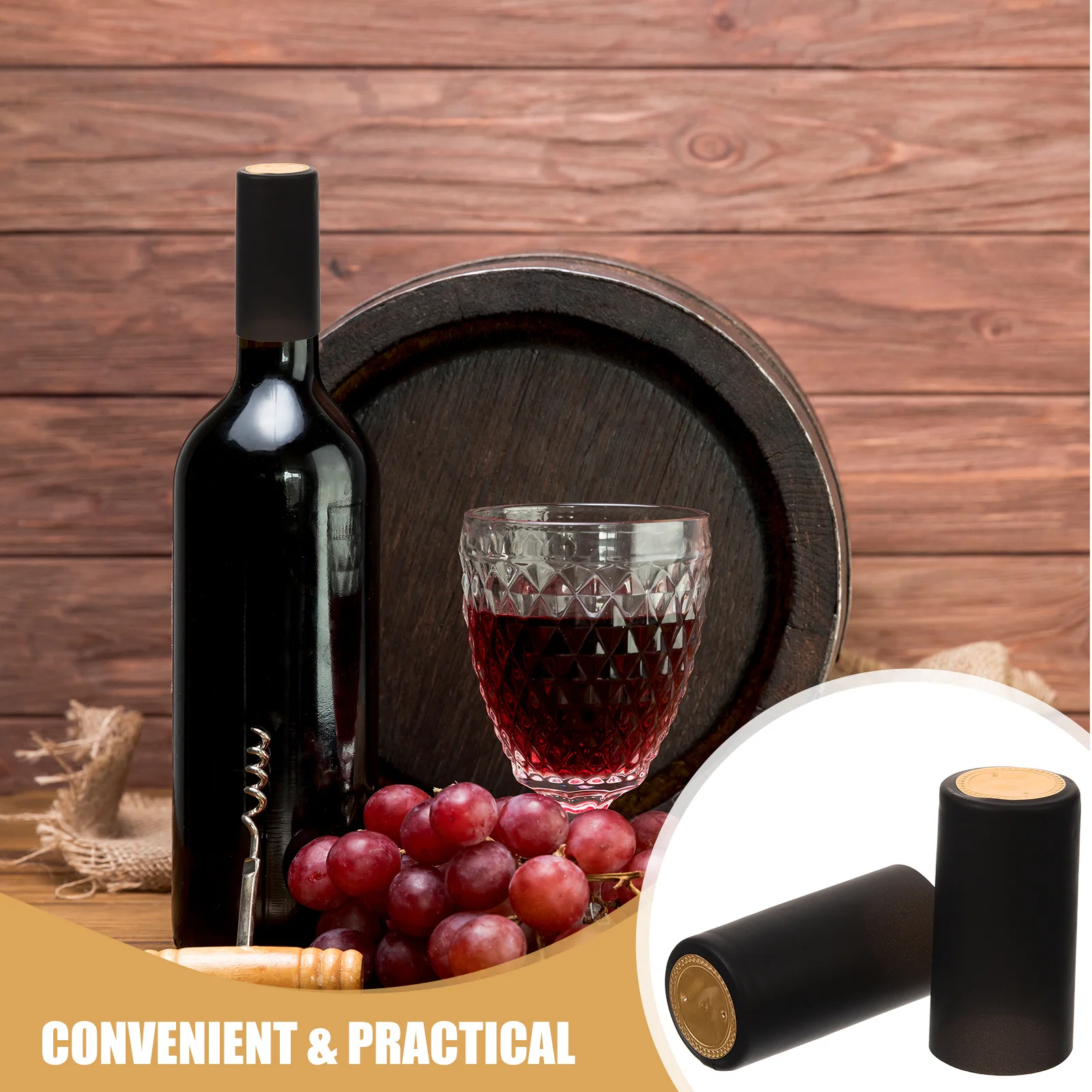 

100Pcs Wine Bottle Heat Shrink Capsules Shrink Wrap Protective Seal Caps for Storage Liquor Bottle Covers Stoppers for Wine