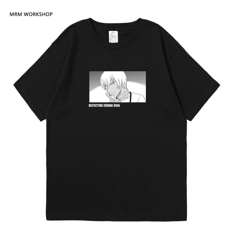 

Detective Conan Anime Peripheral Clothes Short Sleeve Kudo Shinichi Amuro Through Monster Thief Kidd T-Shirt Men and Women