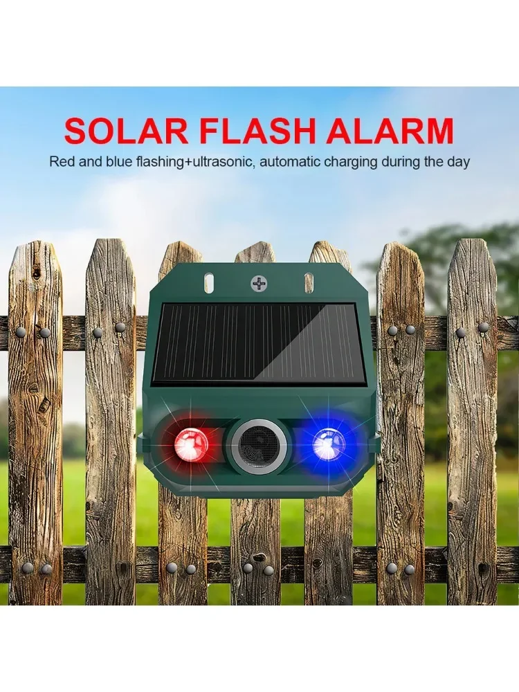 1/2 pièces capteur de mouvement solaire alarme sirène lumière stroboscopique lampe de sécurité étanche pour jardin ferme Villa poulailler répulsif d'animaux