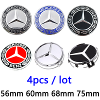 4pcs 56mm 60mm 68mm 75mm 3 Pin For Car Wheel Hub Center Caps W202 W220 W213 W210 W164 A180 A200 B180 B200 E200 Rim Cover Emblem