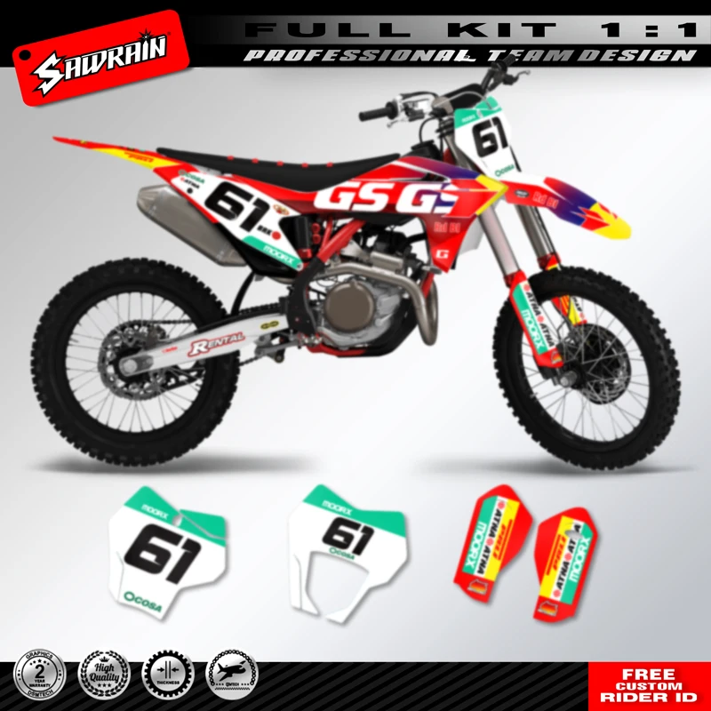 Sawrain Motorcycle Sticker Custom Team Graphics Decals Kit For GASGAS EC MC 2021 2022 2023 Fashion Red