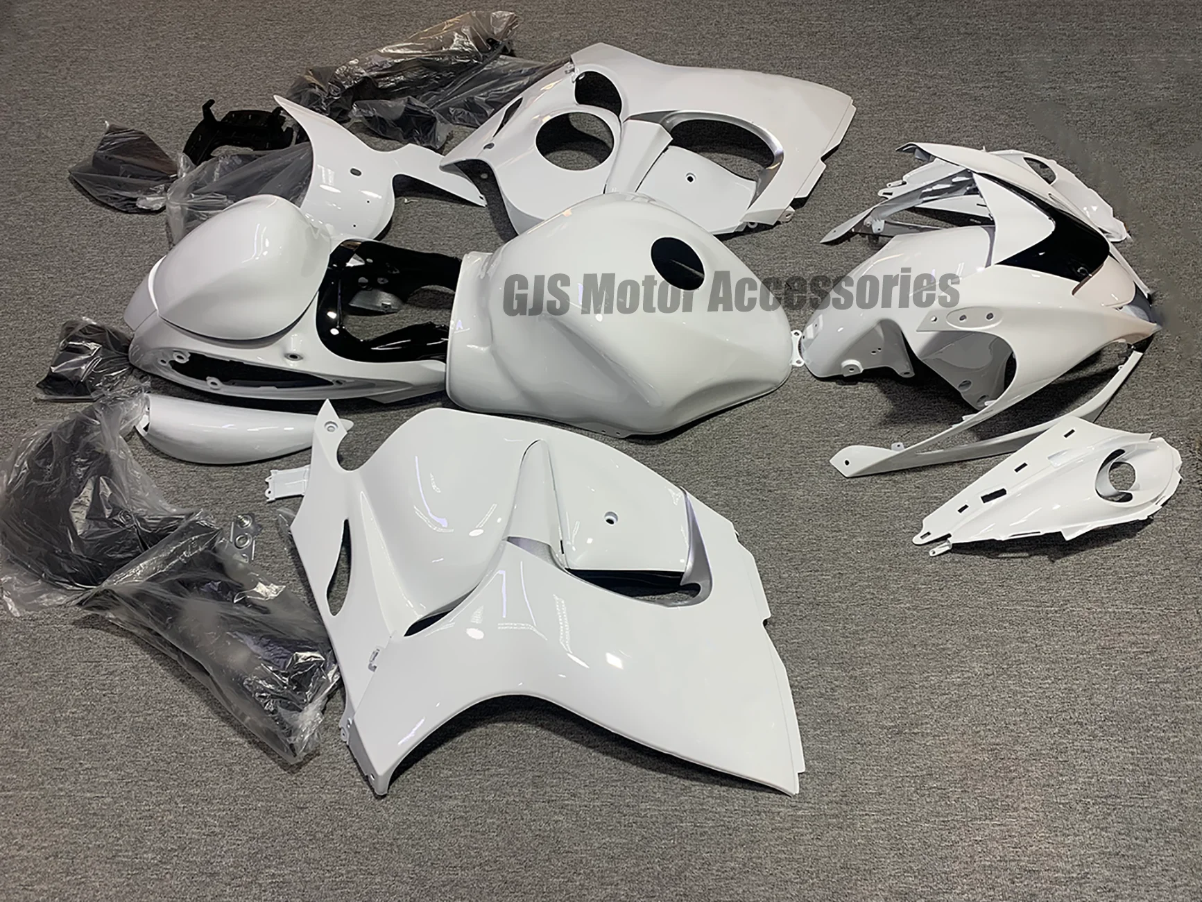 Free Custom fairing kit for Hayabusa GSX1300R 2008-2020 GSXR1300 09 10 11 12 13 14 15 16 19 18 Pure White Rebuild fairings