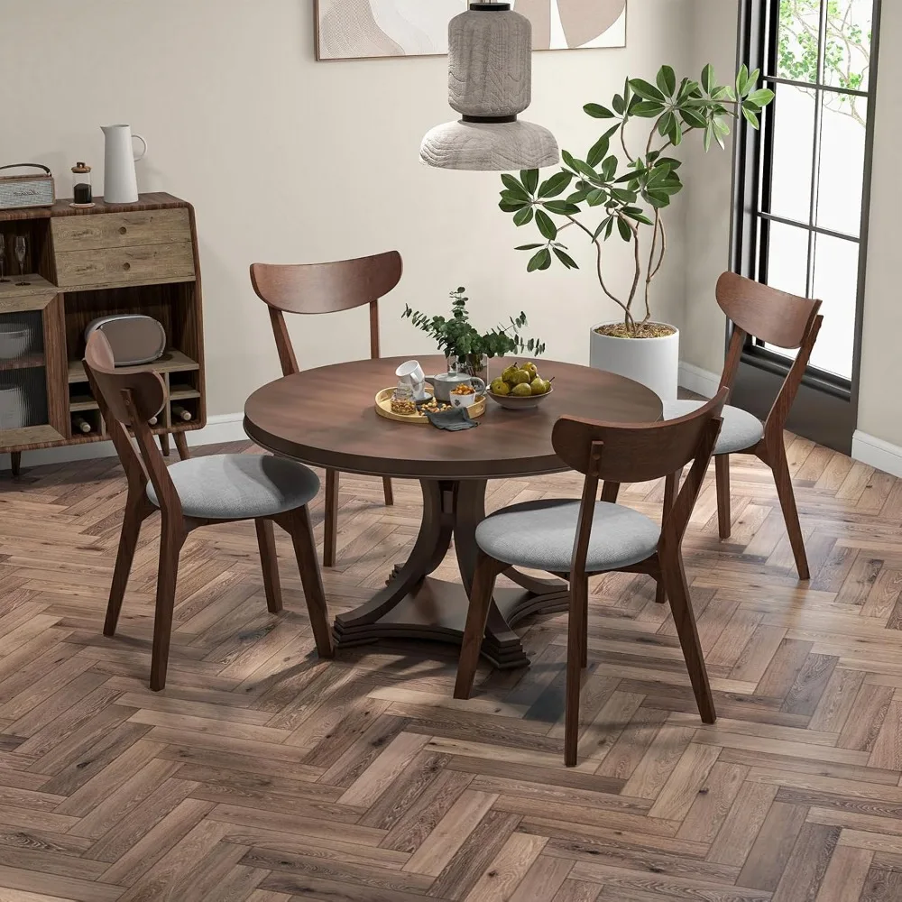 كراسي تناول الطعام الحديثة في منتصف القرن من Ergomaster: كراسي خشبية مطاطية منحنية الظهر للمنزل والمطبخ وغرفة الطعام (مجموعة)