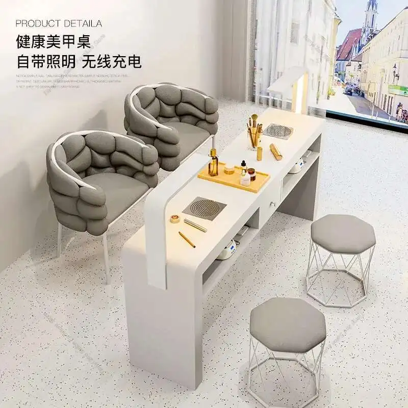 

Dressing Multifunction Manicure Table Japanese Storage Marble Tabletop Cream Style Nail Tables Modern Salon Furniture Mesas LLMT