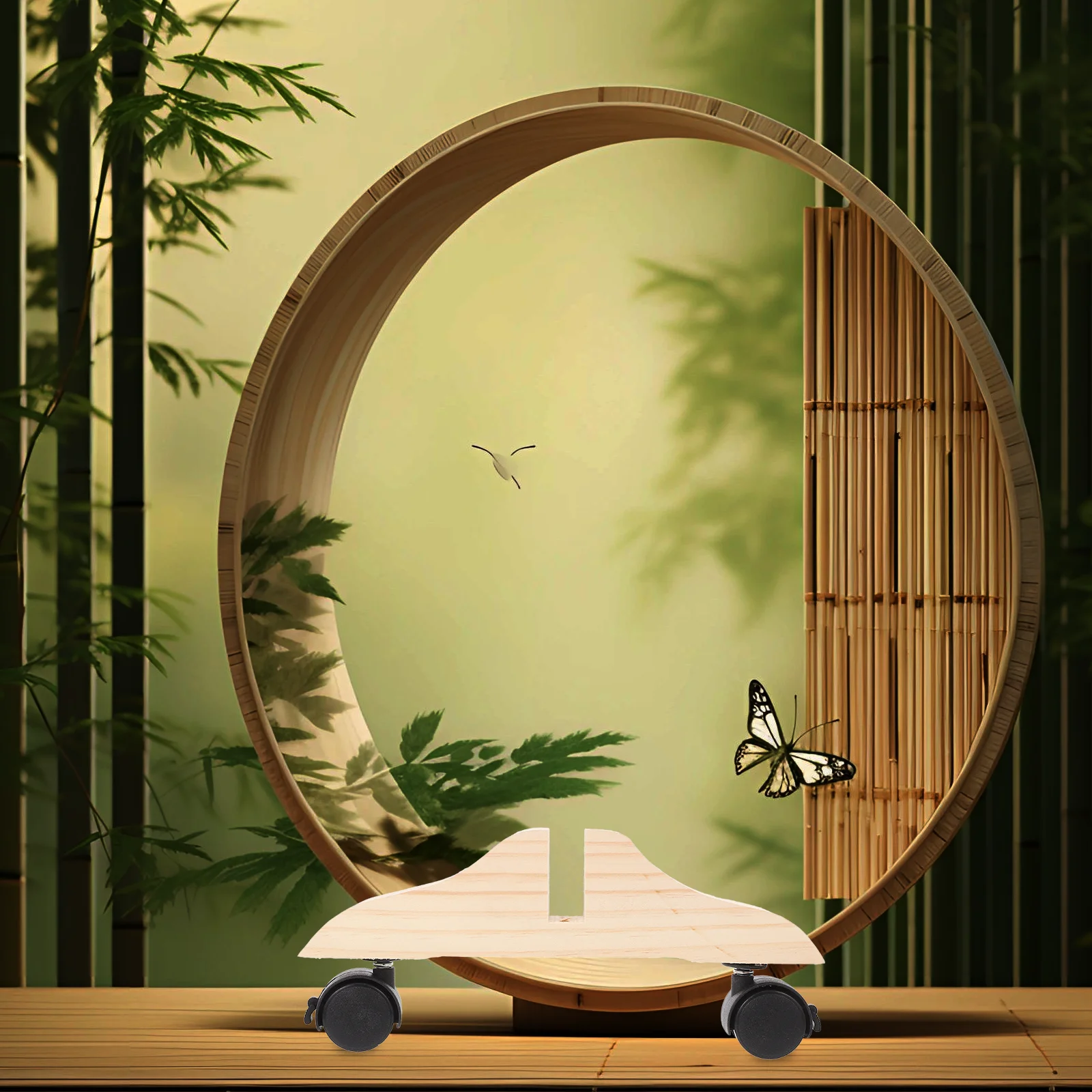 1pcs Movable Wheel Privacy Screens Holder Room Divider Stand Thickened Base Home Office Hotel Use Freestanding Partition