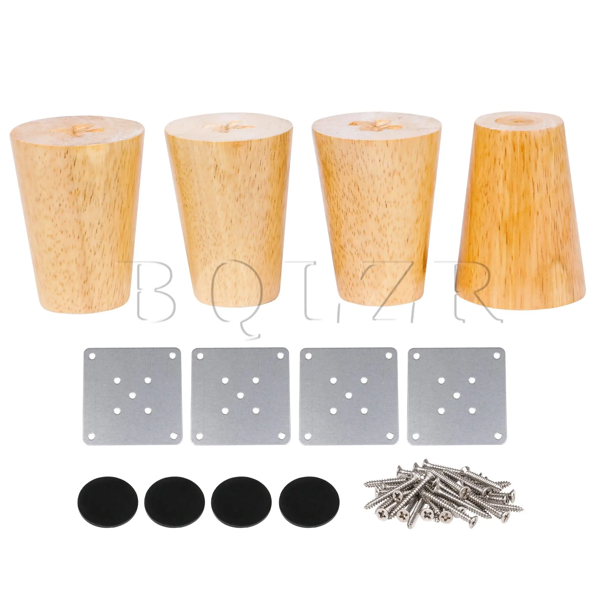 

BQLZR 16Pcs Height 8cm Solid Wood Furniture Legs Protetor Sofa Bed Cabinet Table and Chair Replacement Feet Cone Shaped