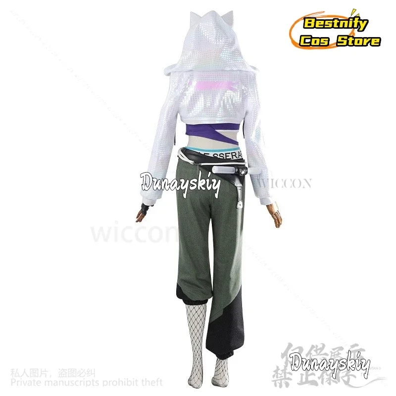 코스프레게임 OWw 코스프레 Ashe 애니메이션 코스튬 K팝 아이돌 소녀 조끼 바지 코트 모자 벨트 Jirai Kei 소녀 힙합 브레이킹 슈트