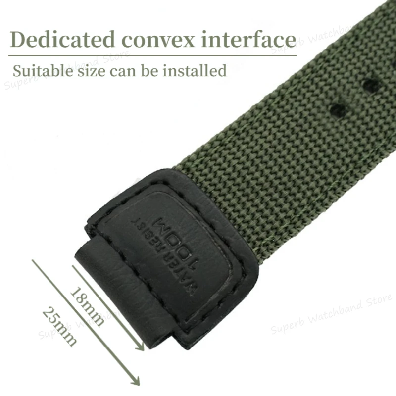 18mm Canvas Watchband for Casio for AE1200WH 1300 AQ-S810W SGW-300H 400 500 AEQ-110W Nylon Watch Strap Replacement