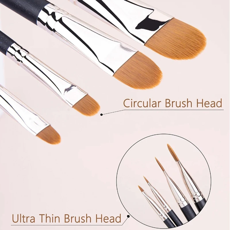 4 ประเภทขนาดแบนรอบ Ultra-thin Foundation คอนซีลเลอร์แปรงแต่งหน้า Professional Contour Liquid ครีมคอนซีลเลอร์ Make-up TOOL