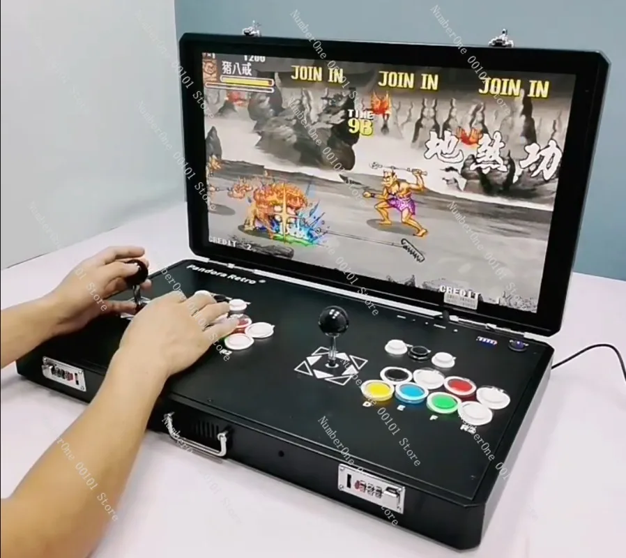 Portable Retro Arcade Game Console, Dual Joystick Controller Fighting Machine with Built-in Games & TV Output, Handheld Toy