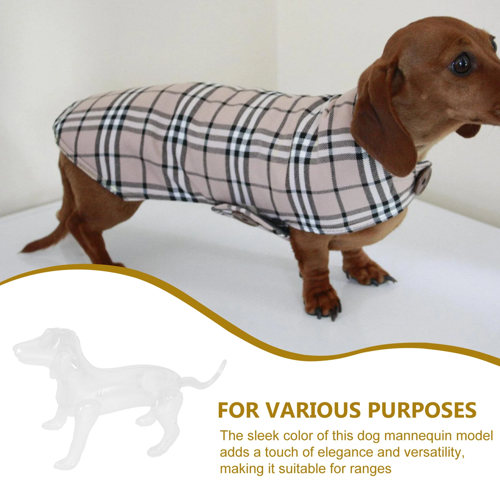 

Stylish Inflatable Dog Clothing Mannequin Pvc Pet Shop Display Reusable Durable Light Easy Inflation Adjustable Size Stand For