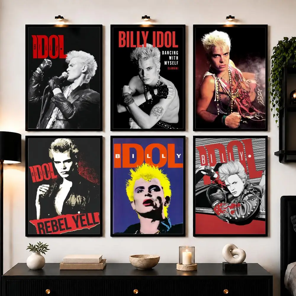 B-Billy I-Idol Poster Wall Art Sticker For Living Room Bedroom Bar Home Decor Mural Painting Decoration