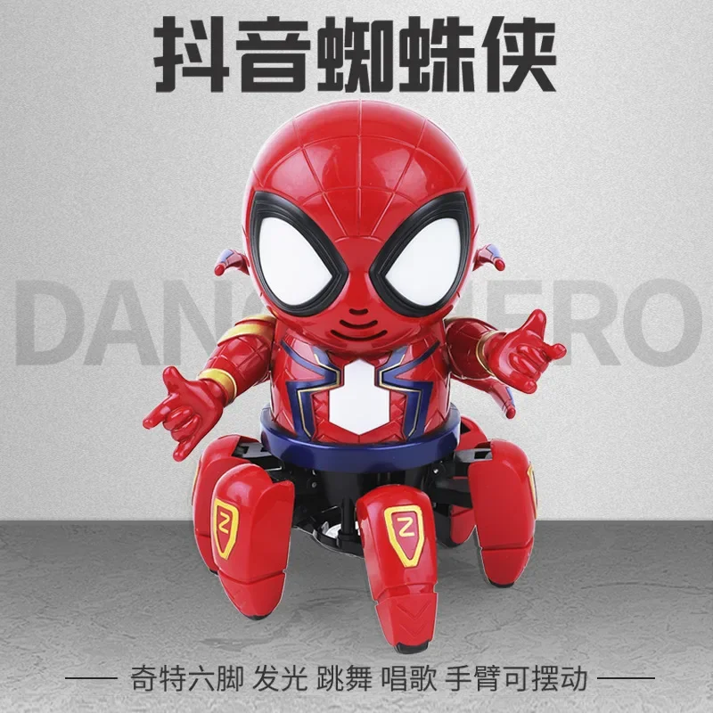 Spider Man Actiefiguren Dansende Robot Muzikale Lichte Elektrische Pop Speelgoed Zwarte Spiderman Baby Kinderen Grappig Speelgoed Verjaardagscadeau