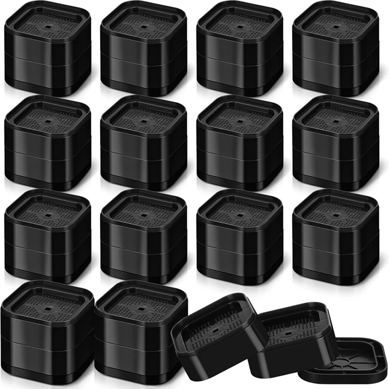 Furniture Risers Adjustable Bed Risers 2.2 Inch Stackable Heavy Duty Bed Lifts Risers Square Bed Raising Blocks 16 Pcs