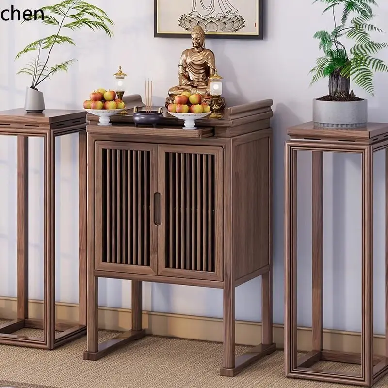 YFY  solid wood altar incense  entrance cabinet living room altar table incense table black walnut small tribute