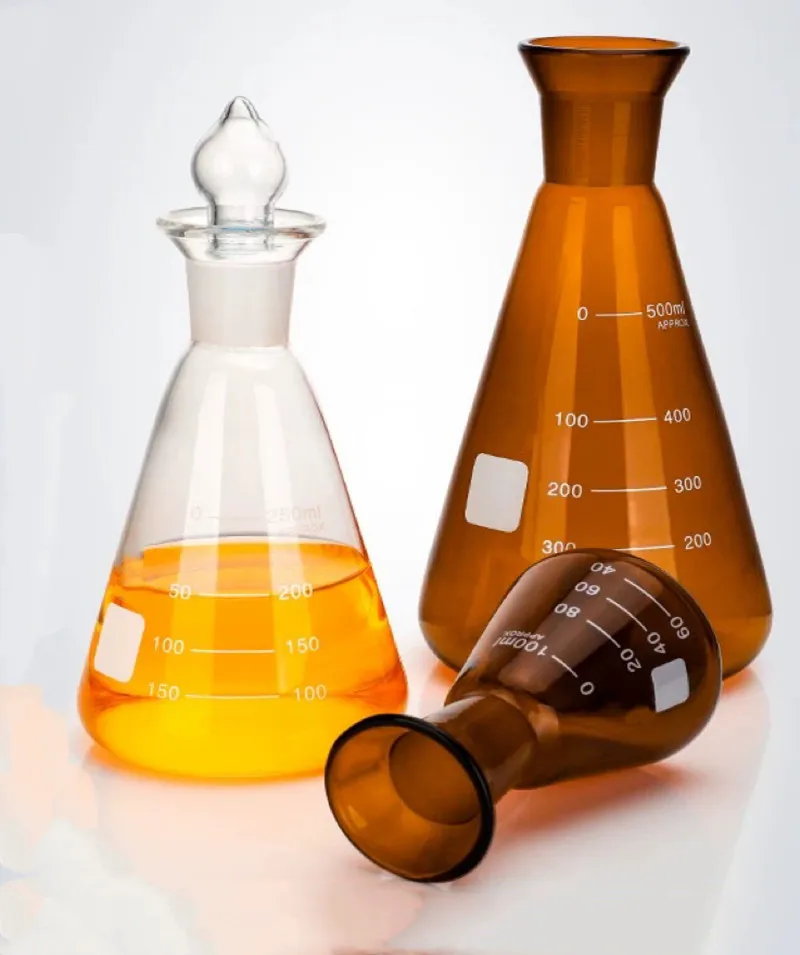 

500ml Standard Ground Mouth 24 # /29# Transparent/Brown Iodine Triangle Flask, Experimental Glassware