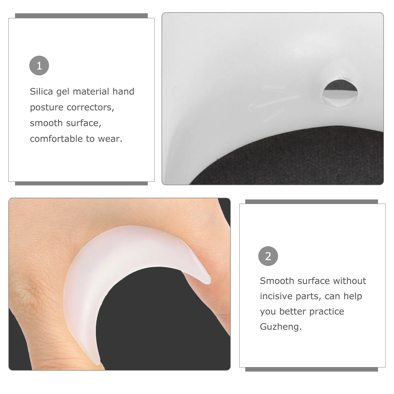 

1 Set Silicone Zither Hand Posture Small Size Guzheng Practice Rectifiers For Beginners Anti-Bending Hand Orthosis