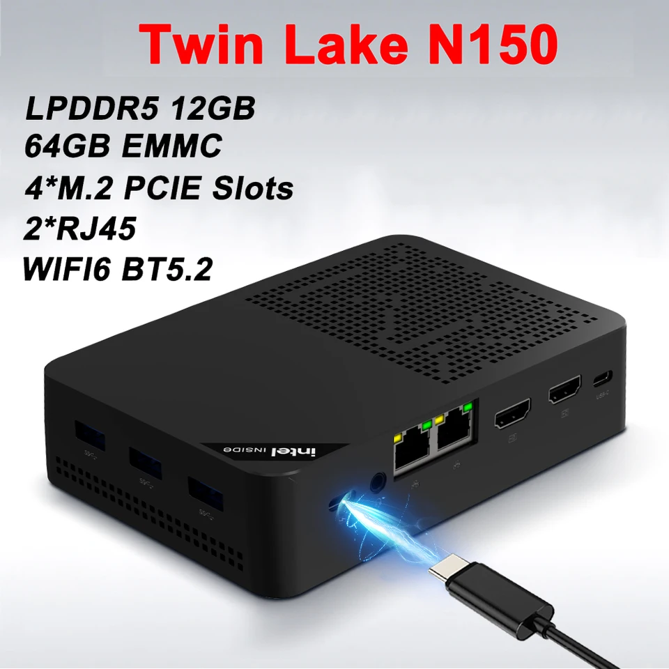 SZBOX EX4 Intel Twin Lake N150 Mini PC Windows Ubuntu LPDDR5 12GB