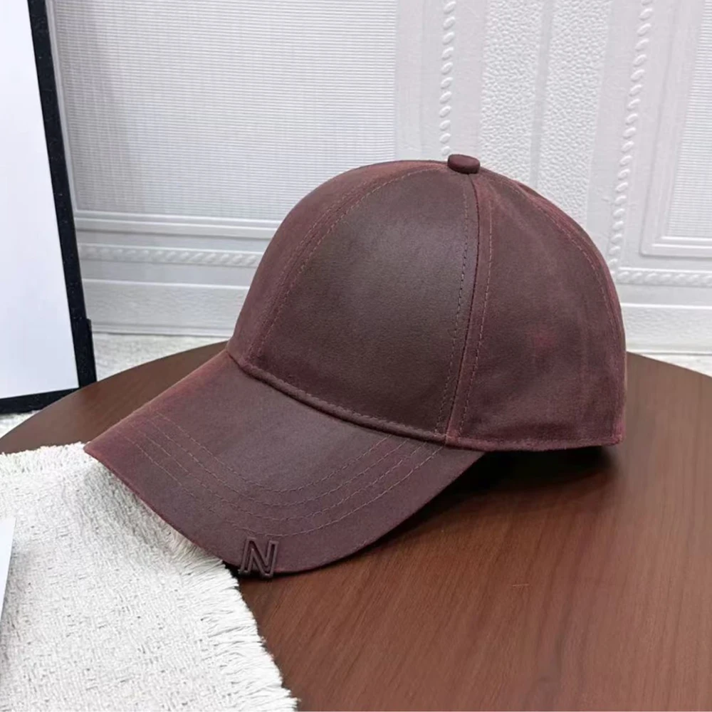 Baseball Cap Pu Leather Women Men Hat Sun Protection Windproof Accessory For Autumn Golf Climbing Fishing Outdoor Sports