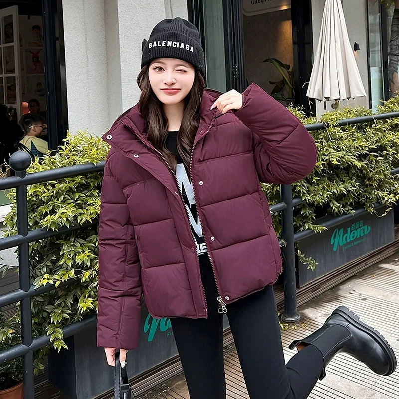 2025 nouvelle mode femmes blanc canard doudoune avec capuche automne hiver chaud sur la taille décontracté court épais vêtements d'extérieur femme manteau