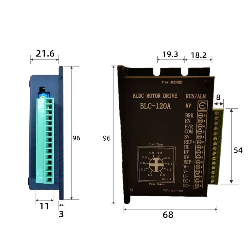 QW-BLD-120 BLDC Motor Driver Controller 24V Brushless BLDC Motor Driver for 42 and 57 BLDC Motor Controller