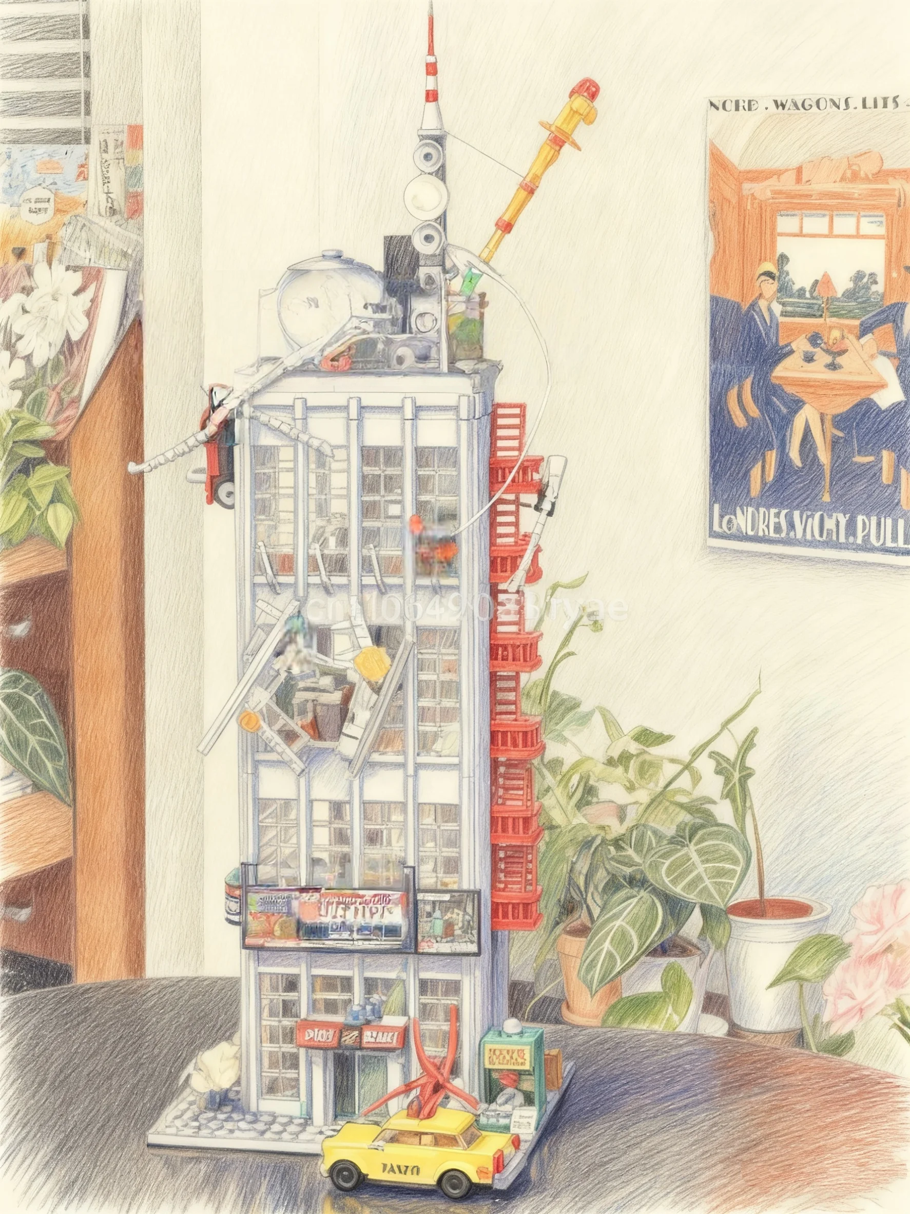 

Строительные блоки MOC, роговое здание, ежедневные классические строительные блоки, подарки на день рождения и Рождество для детей и взрослых