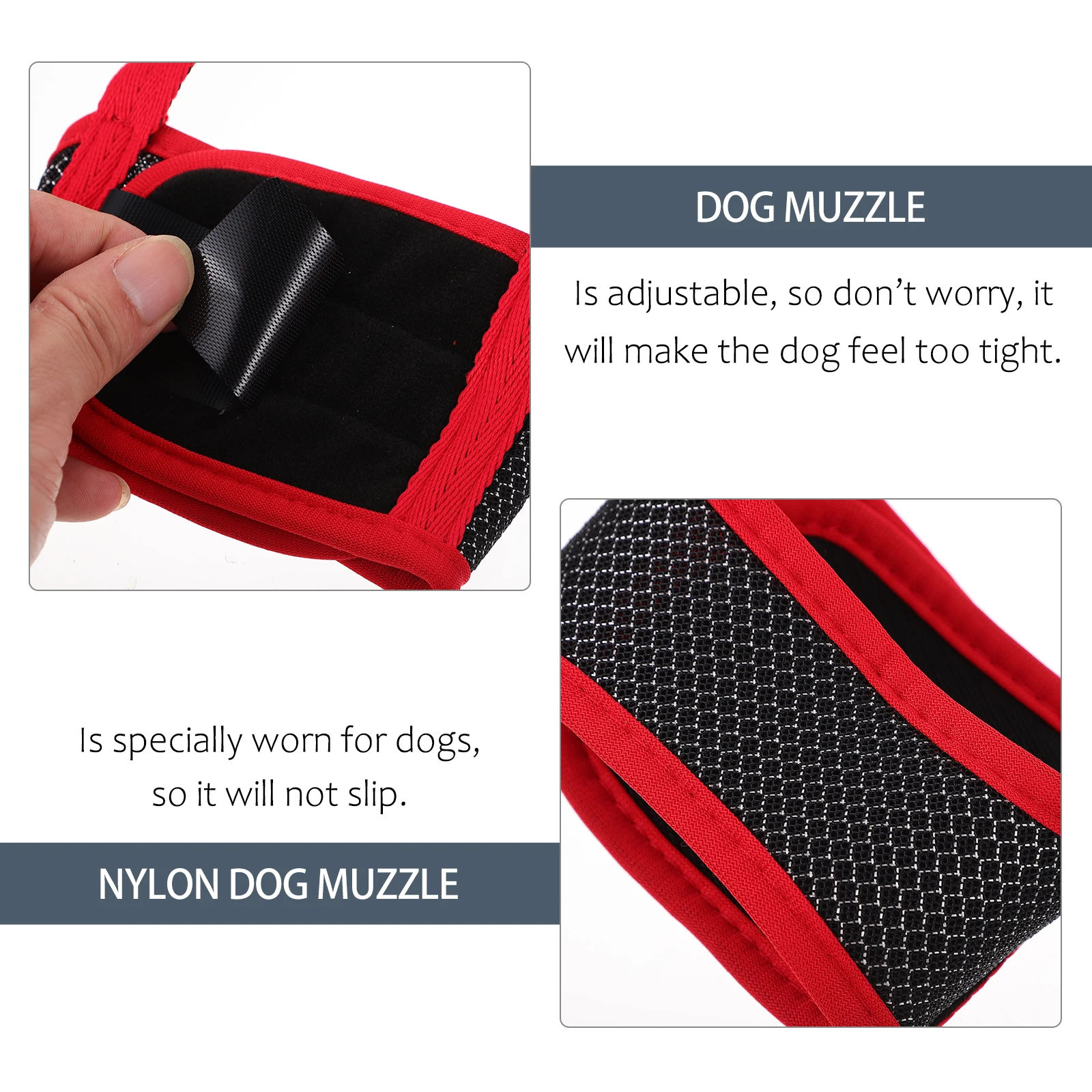 

1Pc Dog Muzzle Anti-Bite Design Adjustable Strap Stable Adhesion Safe Prevent Barking Chewing Portable Pet Mouth Cover