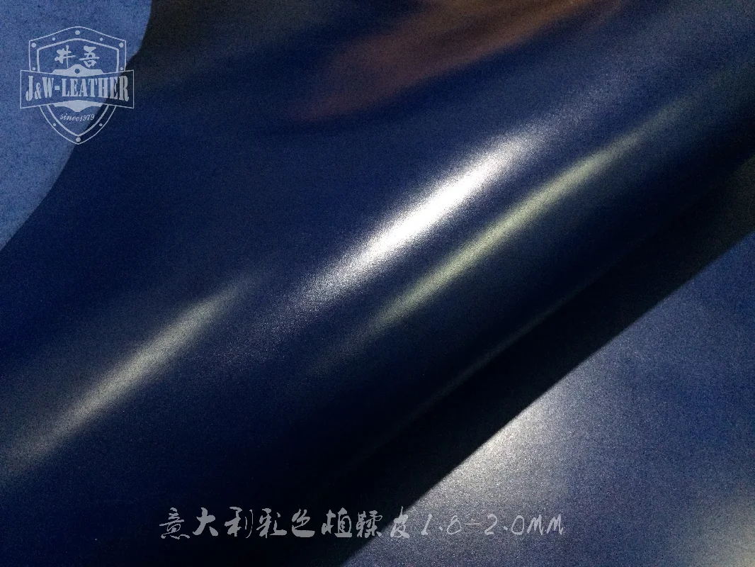 Italian color dye penetration vegetable tanning leather first layer dark blue Wood Style thickness 2.0mm 20 sf.