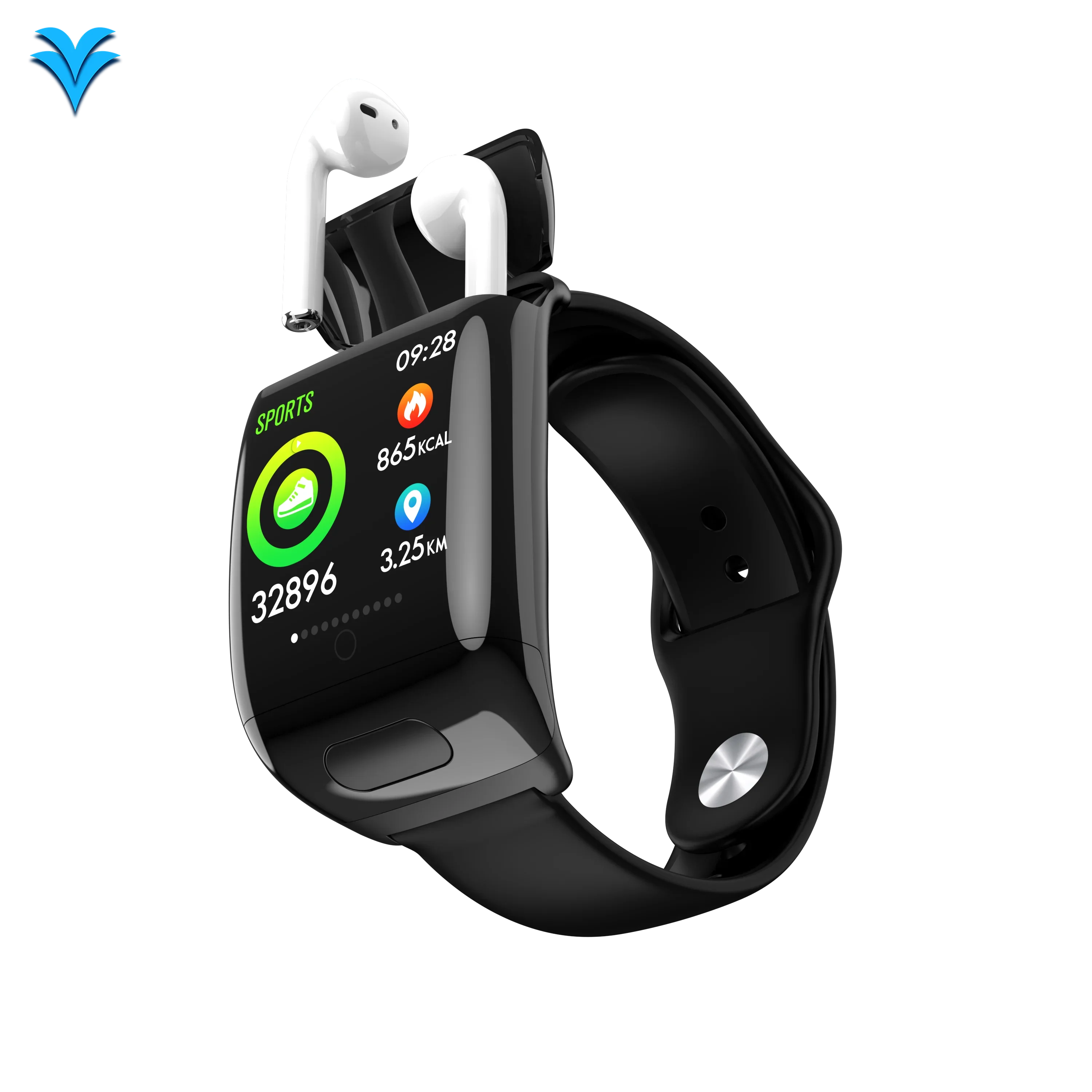 New design Smart BT watch intelligent life full screen touch Android smart watch headsets and combo