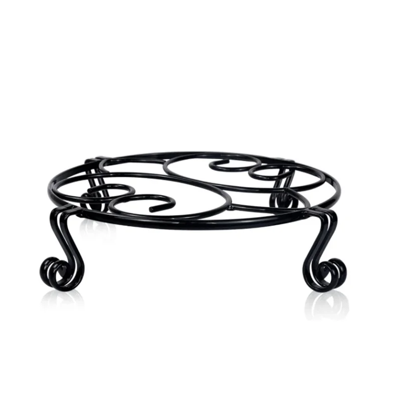 durable rustproof black iron metal removable plant holder