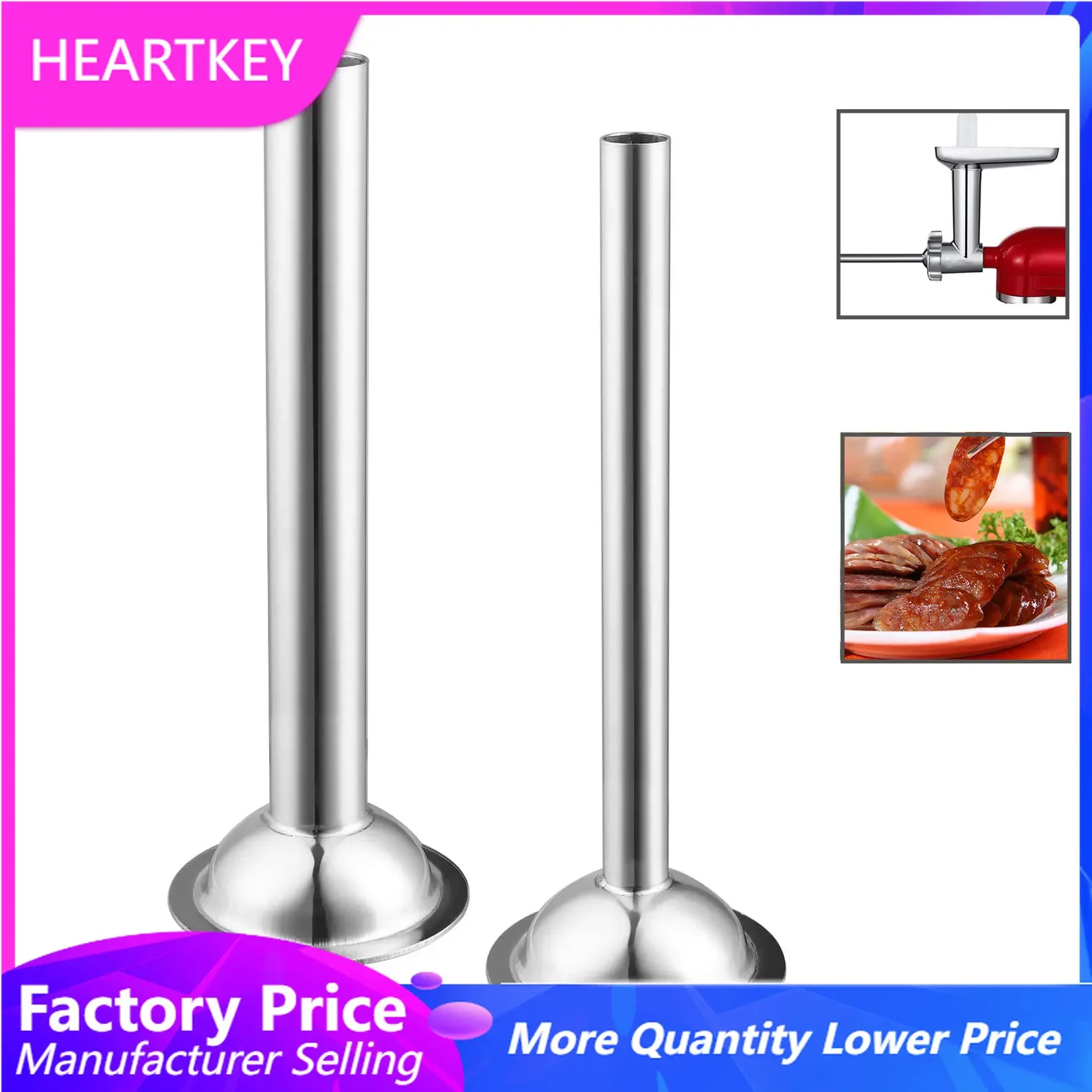 

Sausage Stuffer Maker Funnels Stainless Steel Sausage Stuffing Tool Parts Filling Tube Kitchen Gadgets Food Meat Grinder Parts