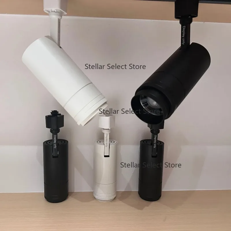 

A Zoom Series Black White Led TrackLights Movable Track Lighting Aluminum Ceiling Lights Recessed Track Light 30w