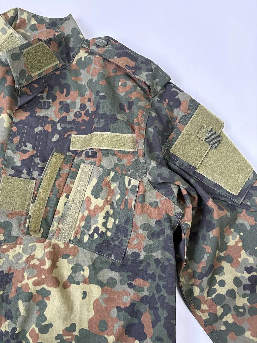 Deutschland Camouflage Dschungel Trainingsuniform ACU Feldanzug Flecktarn Dschungel Spot Set für Männer, Feldtraining Anzug Kampf ACU Set – Detail 3