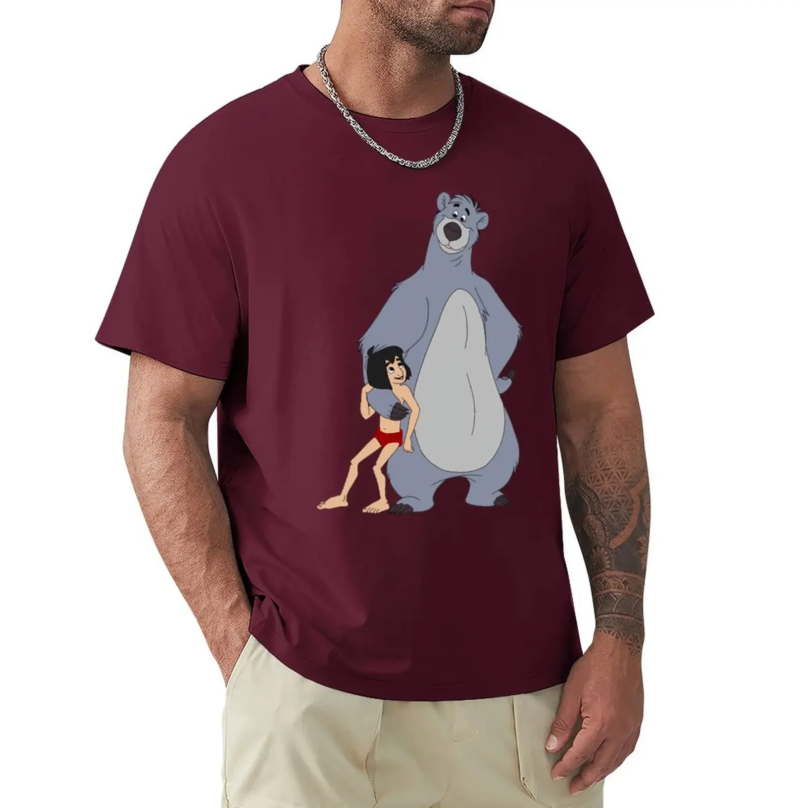 Baloo - Baloo & Mowgli The Jungle Book TShirt summer top sublime mens tall t shirts new in tops & tees Short Sleeve Round Collar