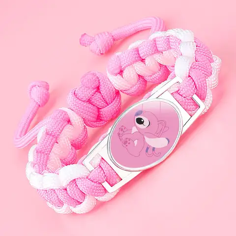 Kawaii Stitch Handvävda Armband Lilo Stitch Tecknad Anime Kvinnor Smycken Dekoration Vävt Armband Fest Födelsedagspresenter Flickor 10 best sales strängstygn - №8