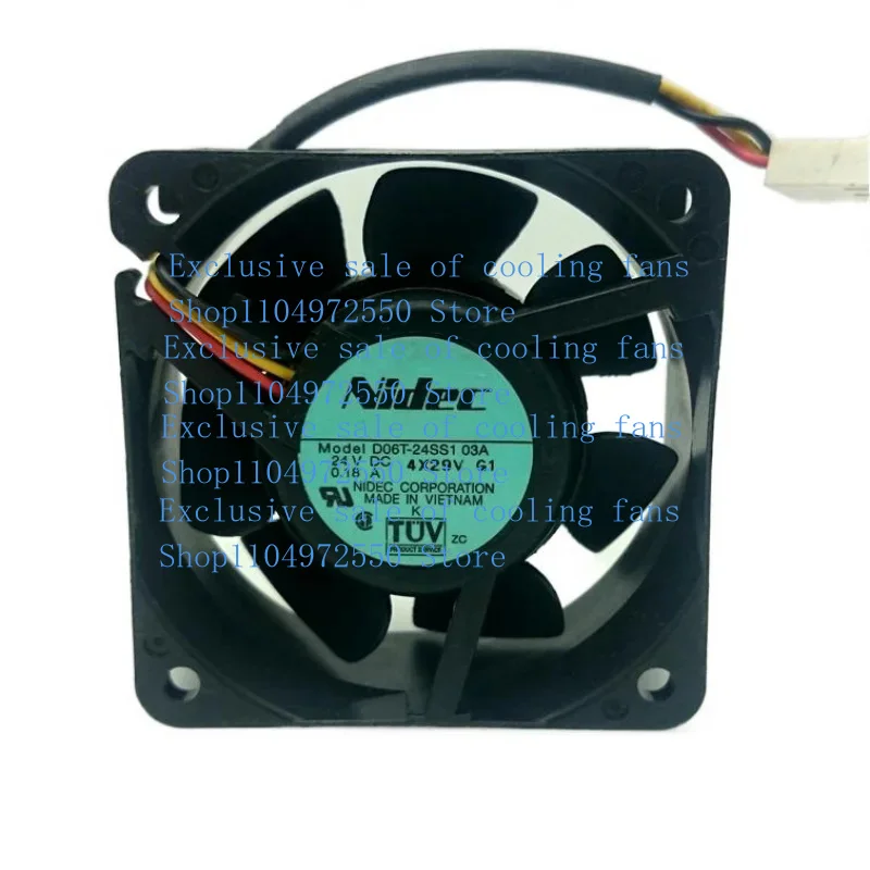 X для Б/У NIDEC D06T-24SS1 03A 6025 DC 24 В 0,18 А частотный вентилятор охлаждения X для Б/У NIDEC D06T-24SS1 03A 6025 DC 24 В 0,18 А частотный вентилятор охлаждения