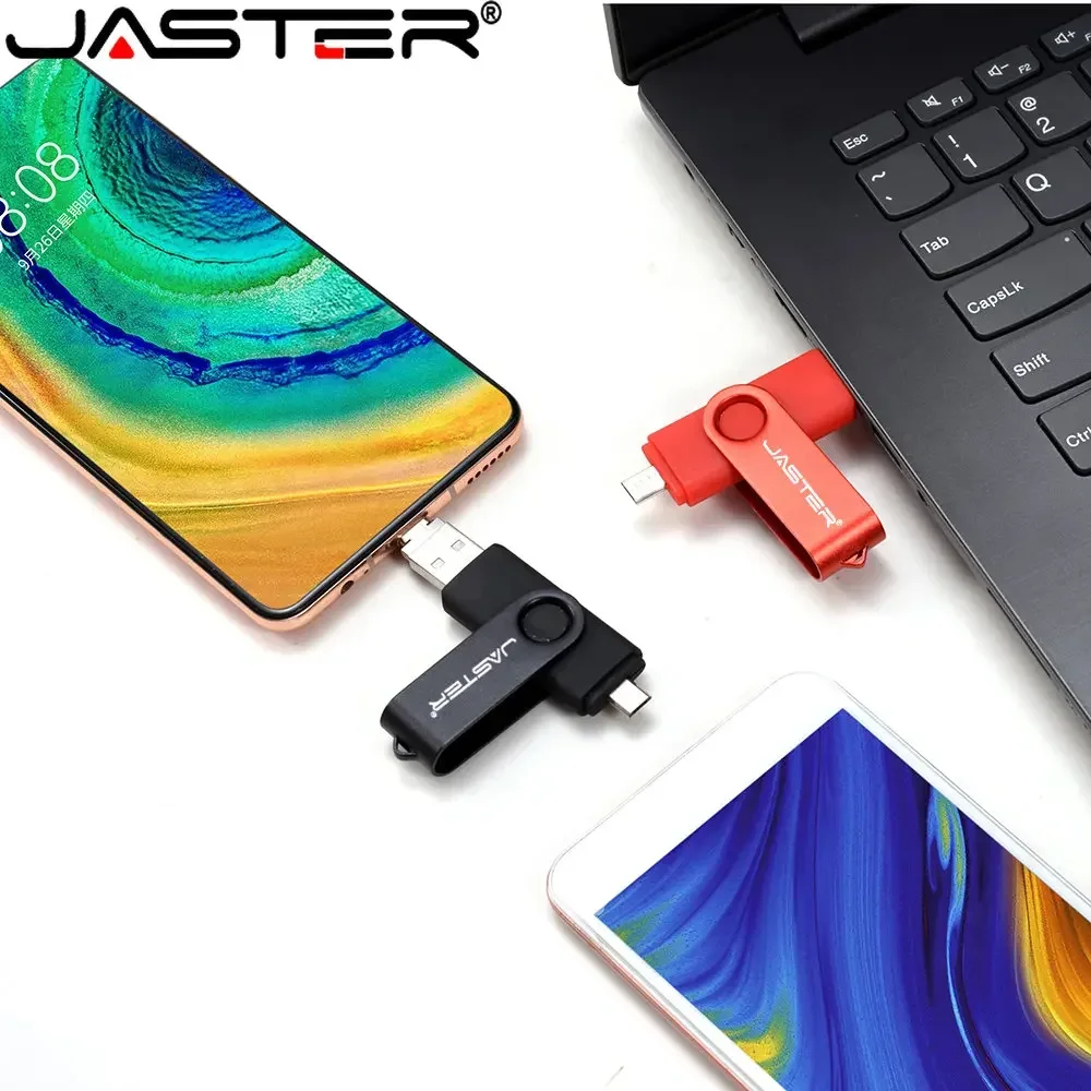 JASTER 3in1 Micro OTG USB 2.0 flash drives Free TYPE-C Adapters 64GB 32GB Pen Drive Memory stick For Android smart phone U Disk