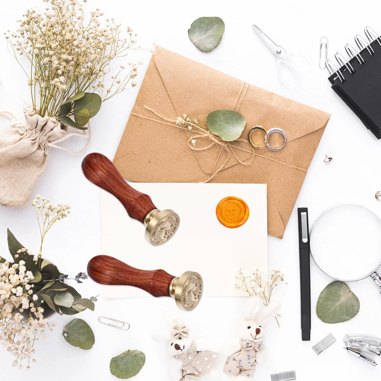 

Mushroom Wreath Sealing Wax DIY Seal for Envelopes Invitations Scrapbook Decor Stamper with Handle