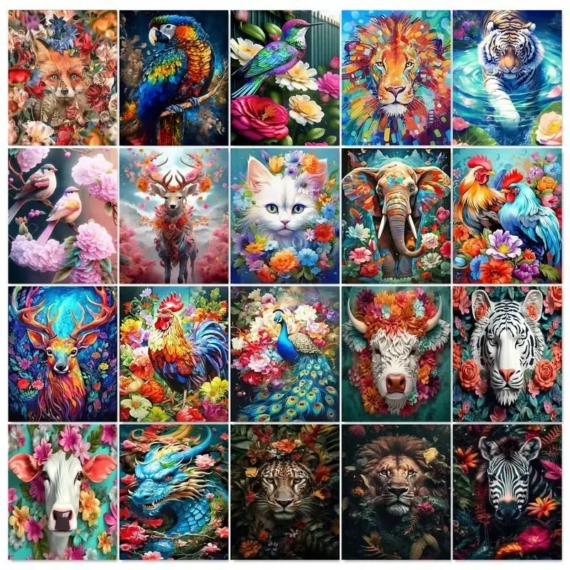 

584120 Painting By Numbers For Adults Flowers Animals Drawing Picture Paint With Numbers For Adults Home Art Decor