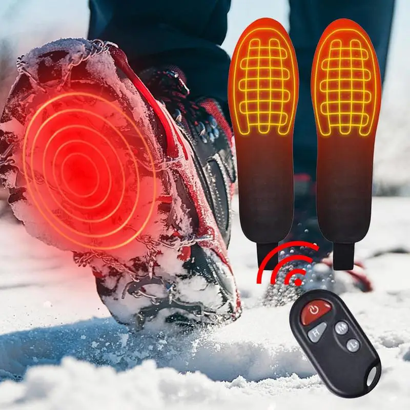 Electric Heated Insoles USB Rechargeable Foot Warmers Adjustable Temperature Heated Shoe Insoles For Skiing Hunting Camping