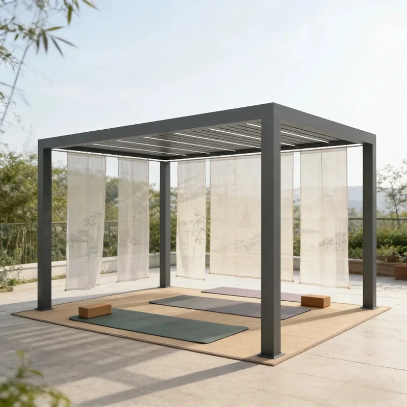 Luxury Design Blinds 6063-T5 Aviation-Grade Aluminum Powder Coated Terrace Customized Size OEM/ODM
