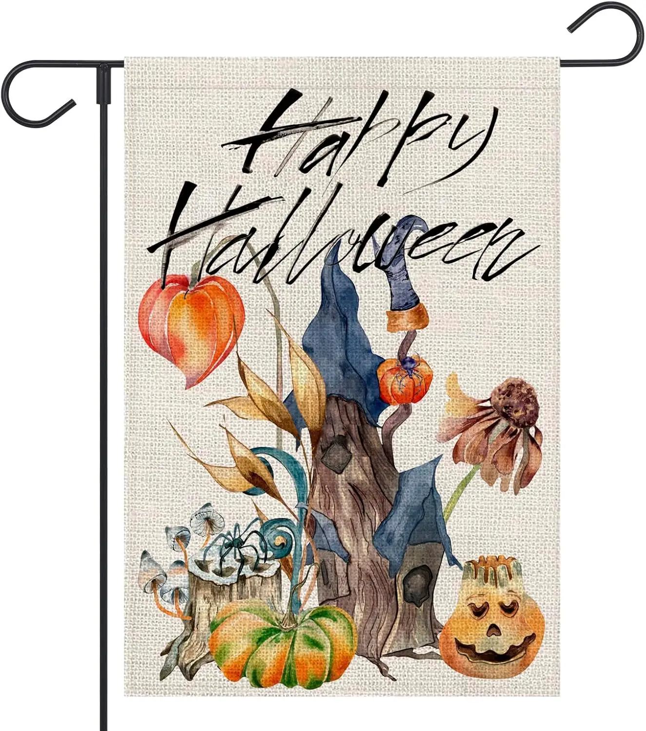 Halloween Garden Flag Pumpkin 12x18 Inch Double Sided Outside Burlap Welcome Holiday Yard Outdoor Decorative Flag